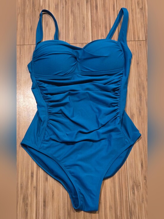 Nicole Miller Other - Nicole Miller Blue Ruched One-Piece Swimsuit
